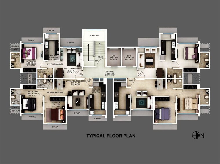 Floor Plan, srishti-solitaire 2 Bedroom 600 Sq.Ft. Apartment In Bhandup West Mumbai 10164872