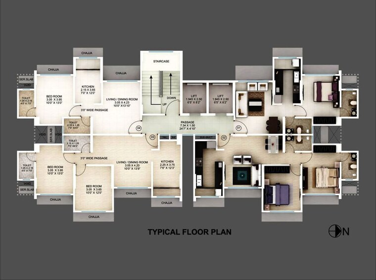 Floor Plan, srishti-solitaire 2 Bedroom 600 Sq.Ft. Apartment In Bhandup West Mumbai 10164872