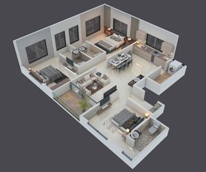 Floor Plan in 2 BHK Apartment at Baner Gaon – for Sale