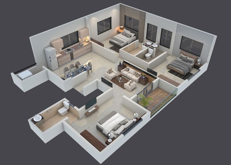 Team Area, baner 3 Bedroom 1025 Sq.Ft. Apartment In Baner Pune 10165346