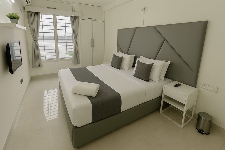 Bedroom, lake-view-apartments-powai 2 Bedroom 1000 Sq.Ft. Apartment In Powai Mumbai 10165414