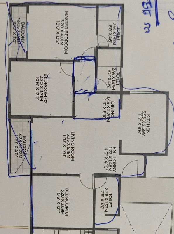 3 BHK 1300 Sq.Ft. Apartment in Unique K Town