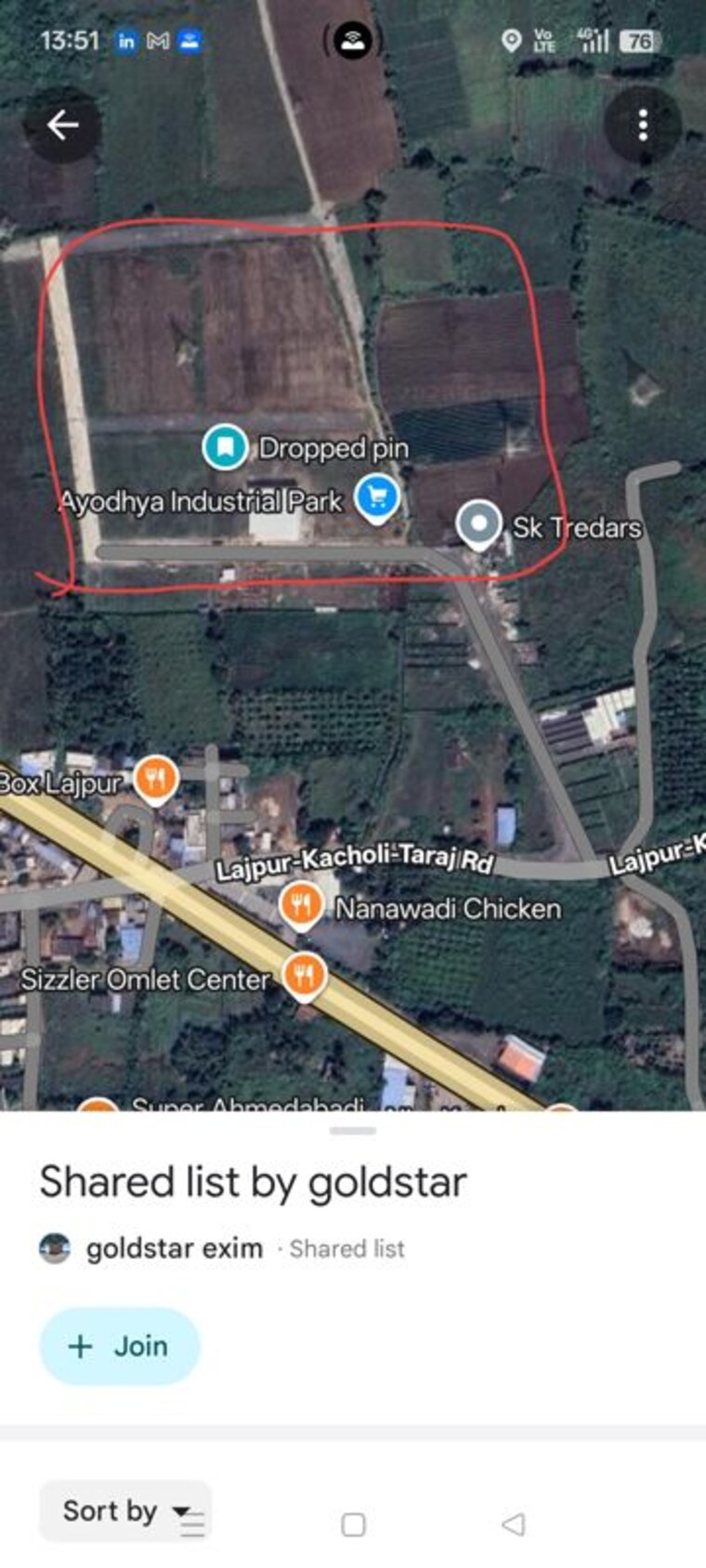 Map Location, ayodhya-industrial-park Commercial Industrial Plot 1000 Sq.Yd. In Lajpore Surat 10167180