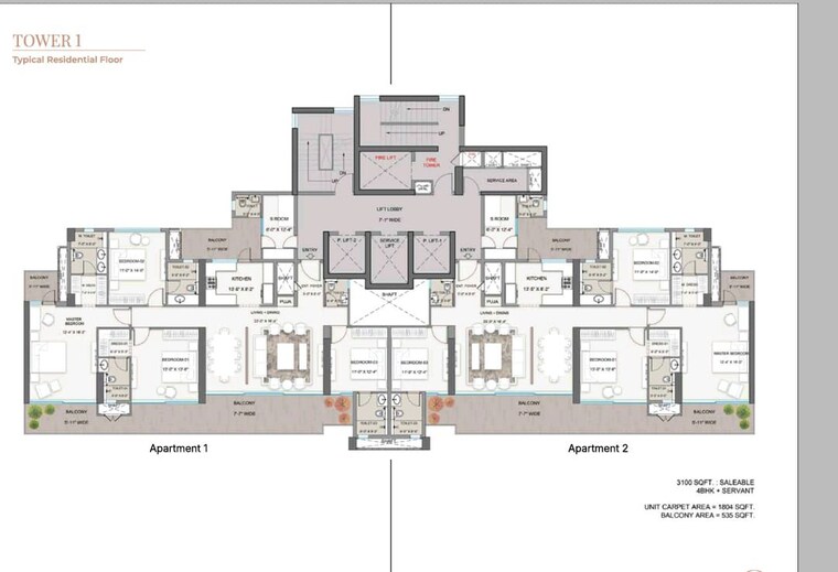 Floor Plan, sector 20 4 Bedroom 3100 Sq.Ft. Apartment In Sector 20 Faridabad 10166865