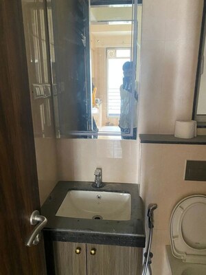 Bathroom in 2 BHK Apartment at Sheth Zuri, Laxmi Nagar – for Rent