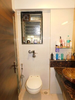 Bathroom in 1 BHK Apartment at Romell Rhythm, Malad West – for Rent