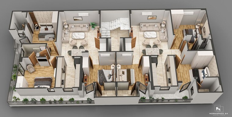 Floor Plan, chattarpur 3 Bedroom 1400 Sq.Ft. Builder Floor In Chattarpur Delhi 10169245