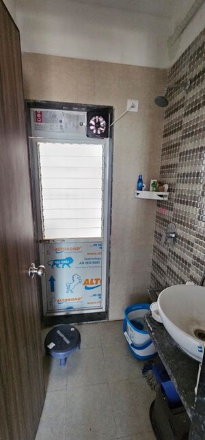 Bathroom in 1 BHK Apartment at Bhairaav Goldcrest Residency, Ghansoli – for Rent