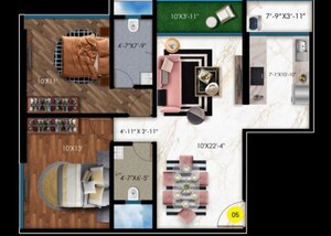 Floor Plan in 2 BHK Apartment at Raghav Utopia, Goregaon West – for Sale