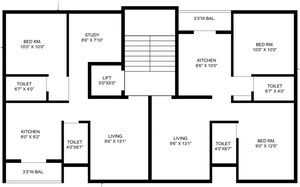 Floor Plan in 2 BHK Apartment at Shivaji Nagar – for Sale