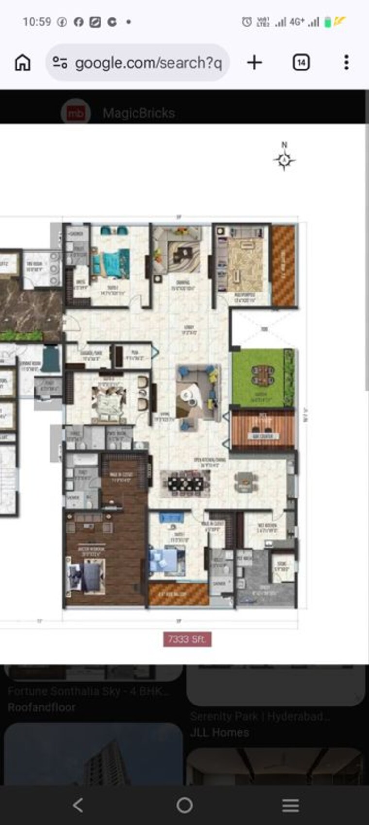 Floor Plan, sri-fortune-sonthalia-sky-villas 4 Bedroom 6333 Sq.Ft. Apartment In Kokapet Hyderabad 10168595