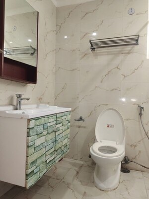 Bathroom in 1 BHK Builder Floor at Greater Kailash I – for Rent