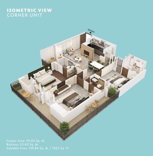 Floor Plan in 3 BHK Apartment at Greenwood Enclave, Wave City – for Sale