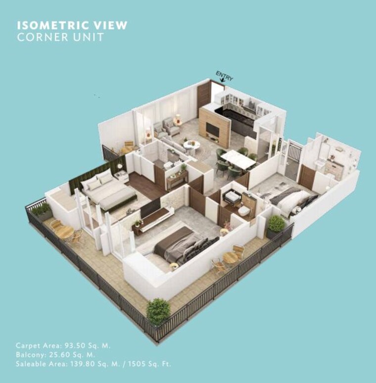 Floor Plan, greenwood-enclave 3 Bedroom 1453 Sq.Ft. Apartment In Wave City Ghaziabad 10175202