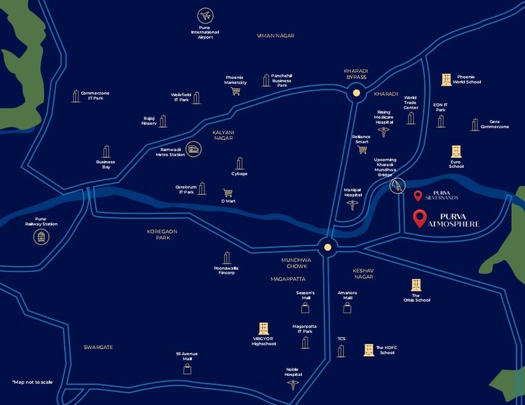 Map Location, purva-atmosphere 2 Bedroom 858 Sq.Ft. Builder Floor In Keshav Nagar Pune 10175352
