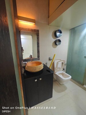 Bathroom in 3 BHK Apartment at Premal Apartment, Santacruz West – for Rent
