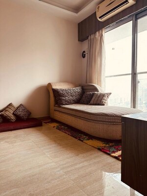 Living Room in 1 BHK Apartment at Je And Vee Om Trimurti, Malad East – for Rent