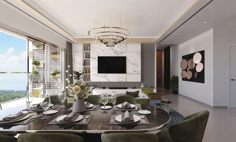 Living Room, signature-global-sarvam 3 Bedroom 2200 Sq.Ft. Apartment In Sector 37d Gurgaon 10176095