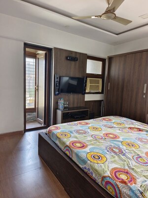 Bedroom in 4 BHK Apartment at Himgiri Lokupvan Phase II CHS Ltd, Vasant Vihar – for Rent