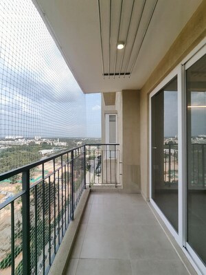 Balcony in 2 BHK Apartment at Bhartiya Nikoo Homes Phase 2, Thanisandra Main Road – for Rent