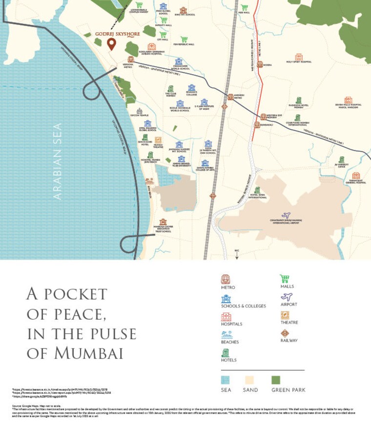 Map Location, godrej-skyshore 3 Bedroom 1610 Sq.Ft. Apartment In Versova Mumbai 10180784