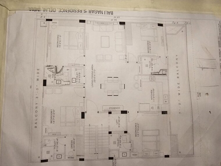 Floor Plan, bali nagar 4 Bedroom 245 Sq.Yd. Builder Floor In Bali Nagar Delhi 10182007