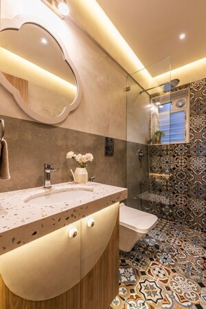 Bathroom in 2 BHK Apartment at Seasons Trimurti, Santacruz West – for Rent