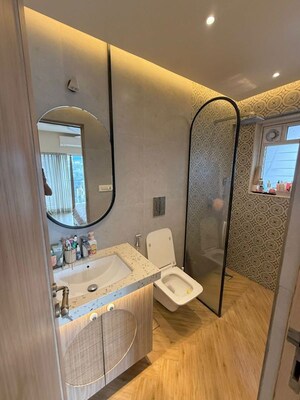 Bathroom in 2 BHK Apartment at Kabra Ajanta, Santacruz West – for Rent