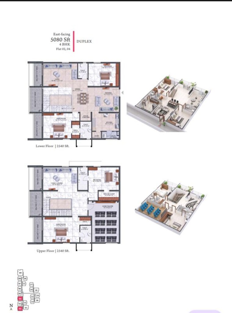 Floor Plan, hallmark-treasor 4 Bedroom 5080 Sq.Ft. Apartment In Narsingi Hyderabad 10182253