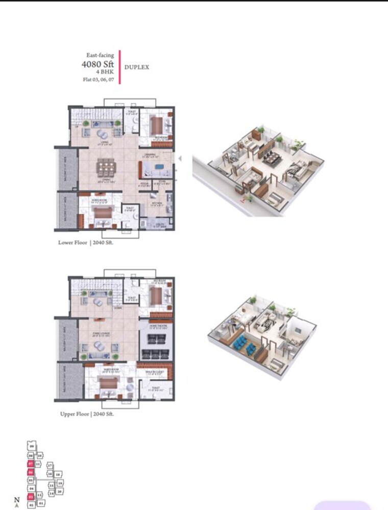 Floor Plan, hallmark-treasor 4 Bedroom 4080 Sq.Ft. Apartment In Narsingi Hyderabad 10182261