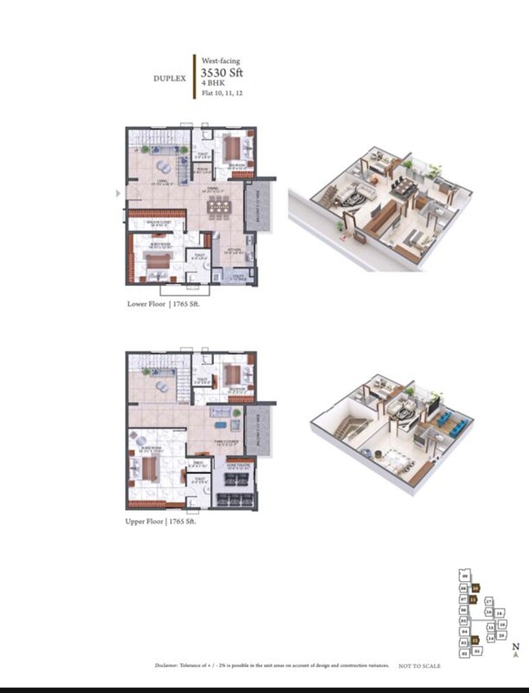 Floor Plan, hallmark-treasor 4 Bedroom 3530 Sq.Ft. Apartment In Narsingi Hyderabad 10182271