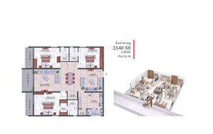 Master Plan in 3 BHK Apartment at Hallmark Treasor, Narsingi – for Sale