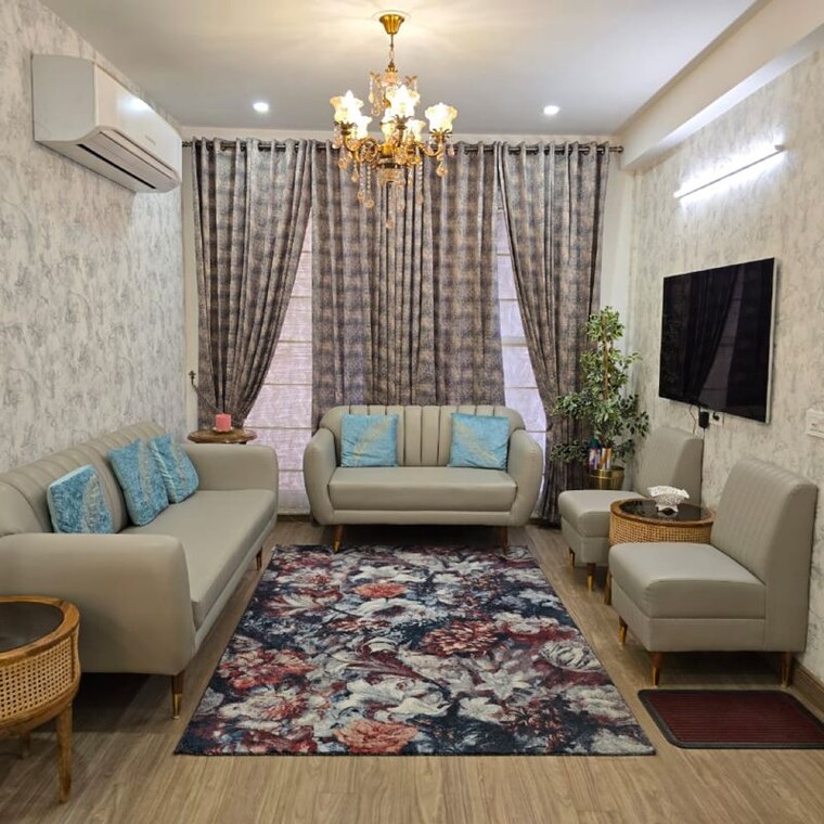 Living Room, maxxus-elanza 3 Bedroom 1100 Sq.Ft. Apartment In Nagla Road Zirakpur 10182641