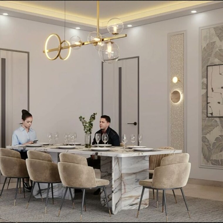 Living Room, meffier-golden-park 3.5 Bedroom 1650 Sq.Ft. Builder Floor In Sohna Sector 4 Gurgaon 10183221