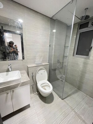 Bathroom in 3 BHK Apartment at Oberoi Sky City, Borivali East – for Rent