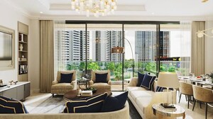 Living Room in 3 BHK Apartment at Ananda The Sky 49, Osman Nagar – for Sale