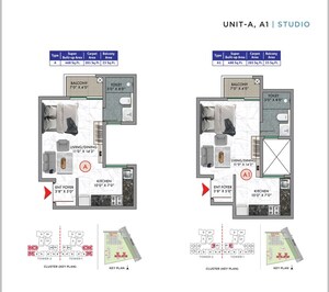 Floor Plan in Studio Apartment at Sattva Songbird, Budigere Cross – for Sale