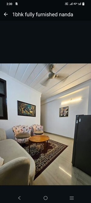 Living Room in 1 BHK Builder Floor at Chattarpur – for Rent