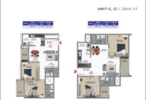 Floor Plan in 2 BHK Apartment at Sattva Songbird, Budigere Cross – for Sale