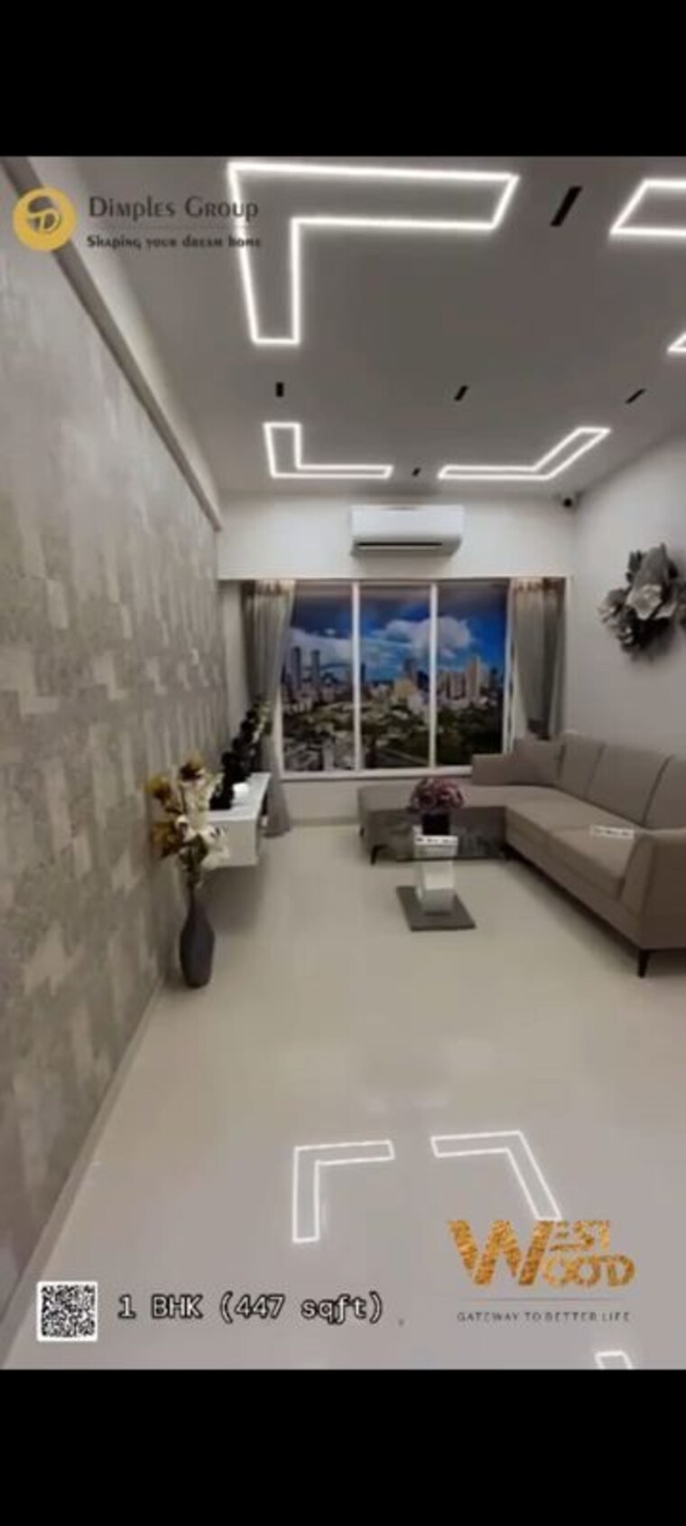 Living Room, dimple-westwood 1 Bedroom 418 Sq.Ft. Apartment In Kandivali West Mumbai 10186327