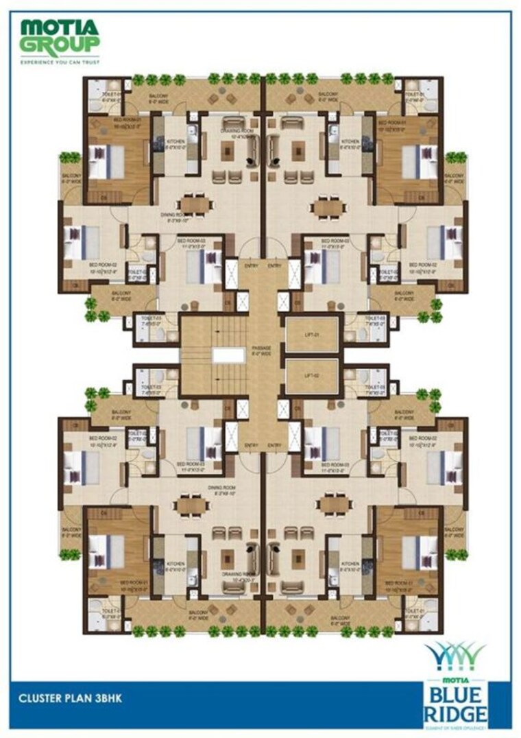 Floor Plan, panchkula urban estate 3 Bedroom 1750 Sq.Ft. Apartment In Panchkula Urban Estate Panchkula 10188666