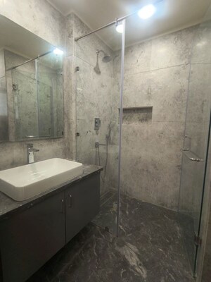 Bathroom in 3 BHK Builder Floor at Sarvapriya Vihar – for Rent