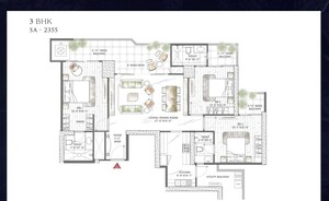 Floor Plan in 3 BHK Apartment at Sector 48 – for Sale