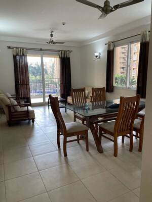 Living Room in 3 BHK Apartment at Bhartiya Nikoo Homes, Thanisandra Main Road – for Rent