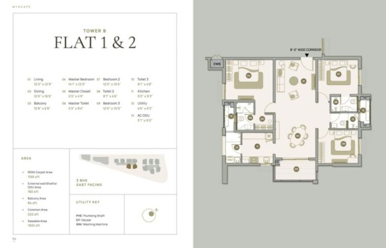 Floor Plan, myscape-palma 3 Bedroom 2412 Sq.Ft. Apartment In Financial District Hyderabad 10190877