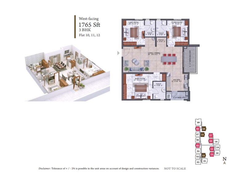 Master Plan, hallmark-treasor 3 Bedroom 1765 Sq.Ft. Apartment In Narsingi Hyderabad 10191327