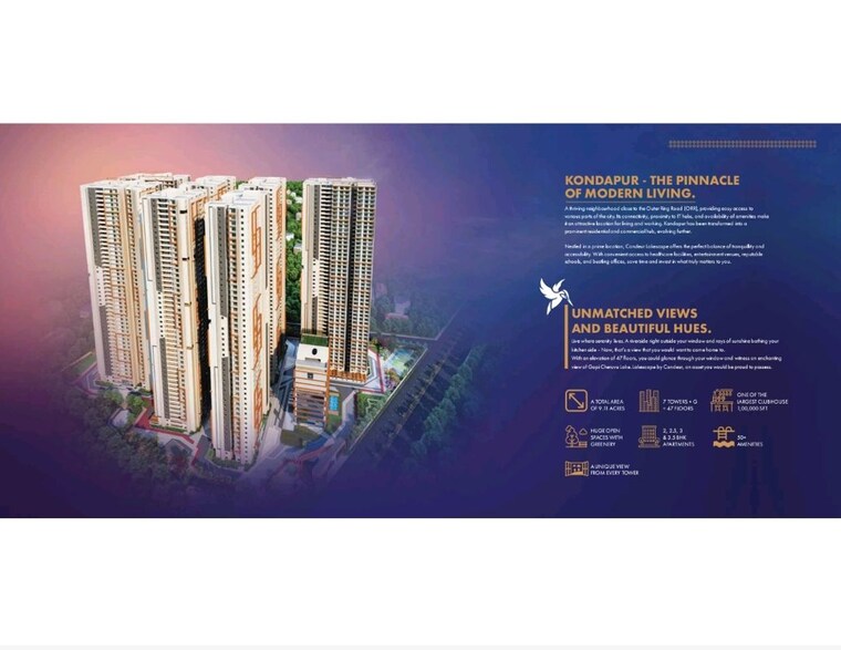Exterior View, candeur-lakescape 2 Bedroom 1321 Sq.Ft. Apartment In Kondapur Hyderabad 10191991