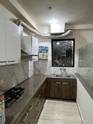 Kitchen in 1 BHK Builder Floor at Ansal Sushant Apartments, Sushant Lok I – for Rent