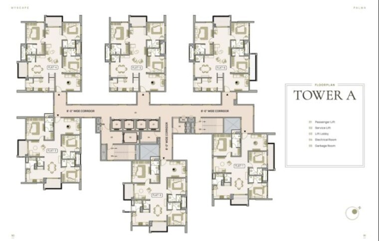Floor Plan, myscape-palma 3 Bedroom 2517 Sq.Ft. Apartment In Financial District Hyderabad 10193271