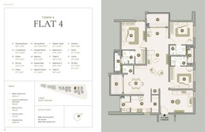 Floor Plan in 3 BHK Apartment at Myscape Palma, Financial District – for Sale